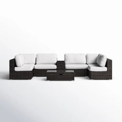 Elegant 4 Person Wicker Patio Seating Set With Cushions And Glass Top Table