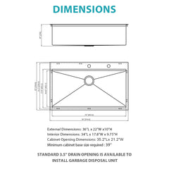 Drop In Kitchen Sink Stainless Steel 16 Gauge