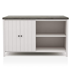 Counter Height Dining Table With Storage Cabinet Base - Dark Gray / Off White / Off White / Gray