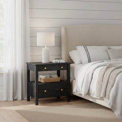 Danielle - 2 Drawer Nightstand With Knobs - Black
