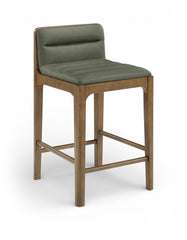 Ellis - Vegan Leather Upholstered Counter Stool (Set of 2) - Brown Base