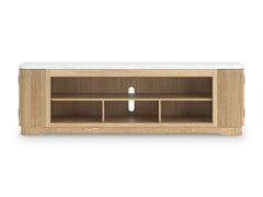 Camdill - XL TV Stand With Fireplace Option - Light Brown