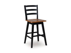 Wildenauer - Tall Swivel Barstool (Set of 2) - Brown / Black