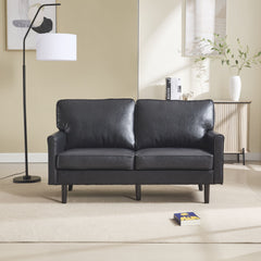 Mid Century Modern Loveseat Sofa With USB Ports, Removable Pillow Cover