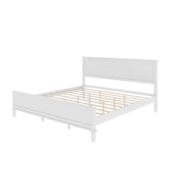Mid-Century Platform Bed With Headboard And Slat Support, No Box Spring Needed
