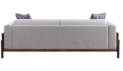 Pelton - Sofa With 2 Pillows - Fabric & Walnut