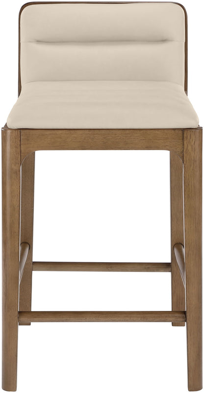 Ellis - Vegan Leather Upholstered Counter Stool (Set of 2) - Brown Base