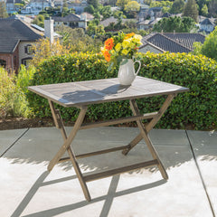 Blissique - Outdoor Foldable Wood Dining Table With Slat Design