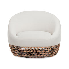 Willow - Upholstered Patio Deep Seating Armchair, Wicker Frame