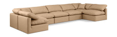 Indulge - Faux Leather 7 Piece Modular U-Shaped Sectional - Tan