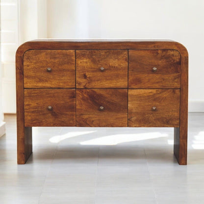 Darcy - 3 Over 3 Drawer Chest - Brown