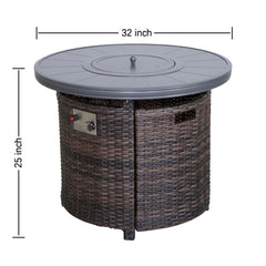 Outdoor Fire Pit Table With Lid - Espresso