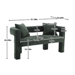 Modern Chenille Loveseat Sofa, Comfy Upholstered 2 Seater
