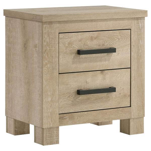 Sansome - 2 Drawer Nightstand Bedside Table - Oak