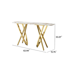 Contemporary Marble Pattern Top Table With Stainless Steel Base