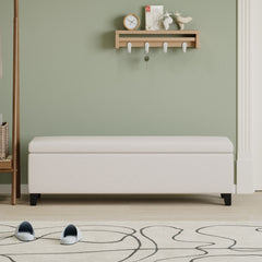 Storage Ottoman For Living Room, Bedroom - White