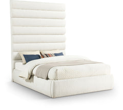 Adam - Boucle Fabric Bed With 89" Headboard