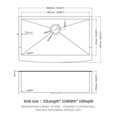 Farmhouse Kitchen Sink, Stainless Steel, Apron Front