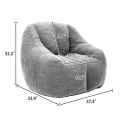 Comfy Bean Bag Chair With Memory Foam Filler, Tufted Soft