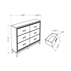 Almera - Glitter Dresser - White