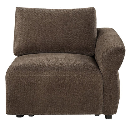 Theodore - Modular Right Facing Arm Chair - Brown Chenille