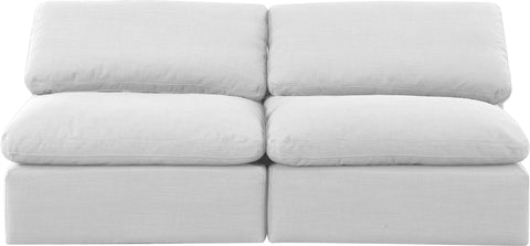 Indulge - Linen 2 Piece Modular Armless Sofa - White