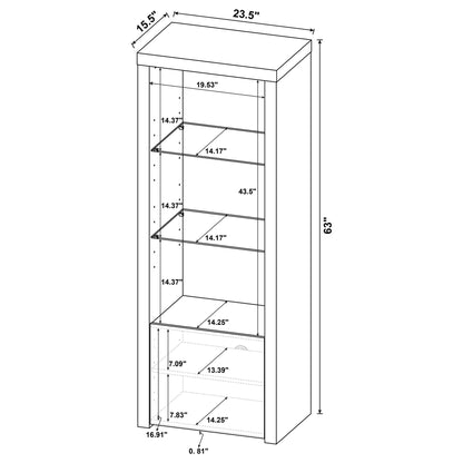 Lance - 3 Shelf Media Tower With Shelves And Hidden Cabinet - Gloss White