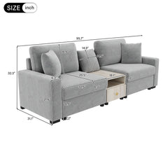 Modular Sofa Couch With Storage Armrest And Center Console