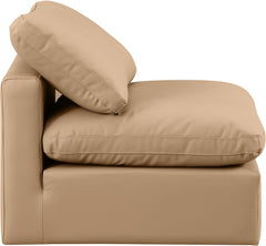 Indulge - Faux Leather Armless Chair - Tan