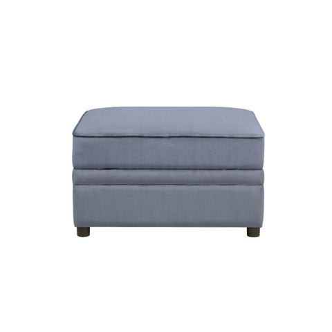 Bois II - Ottoman With Storage - Gray Velvet