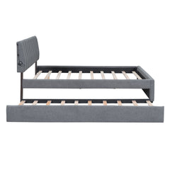 Upholstered Platform Bed With Trundle