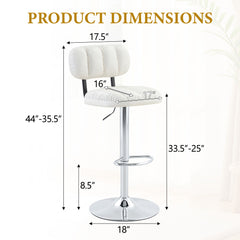 Adjustable Height Bar Stools With Footrest For Kitchen Island (Set of 2)
