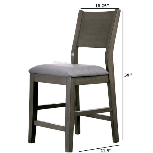 Padded Fabric Seat Panel Back Counter Height Dining Chairs (Set of 2) - Gray / Light Gray