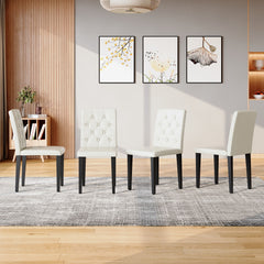 Dining Chairs With Ergonomic Buckle Backrest For Family Dining Rooms