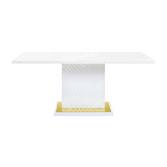 Gaines - High Gloss Dining Table With Pedestal Base