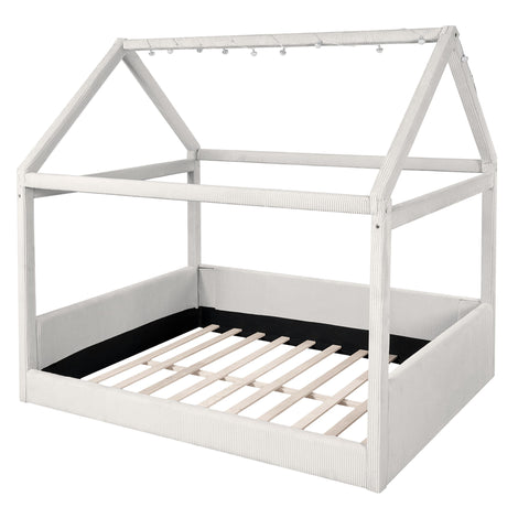 Upholstered House Style Daybed With LED Light Strips