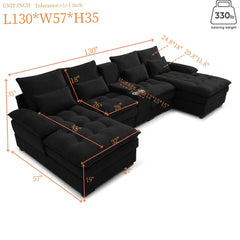 Contemporary U Shaped Sofa With Console And Cupholders