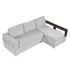 Sectional Sofa Upholstered Sofa Couch With Reversible Armrests For Living Room