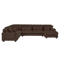 Oversized Sectional Sofa U - Shaped Sofa Couch Modern Sofa Upholstered In Soft Corduroy With A Chaise Lounge For Living Room