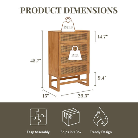 Talo - 4 Drawer Dresser - Natural
