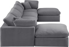 Comfy - 6 Piece Velvet Modular Double Chaise Sectional