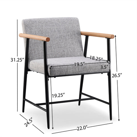 Modern Dining Chair With Iron Frame (Set of 2)