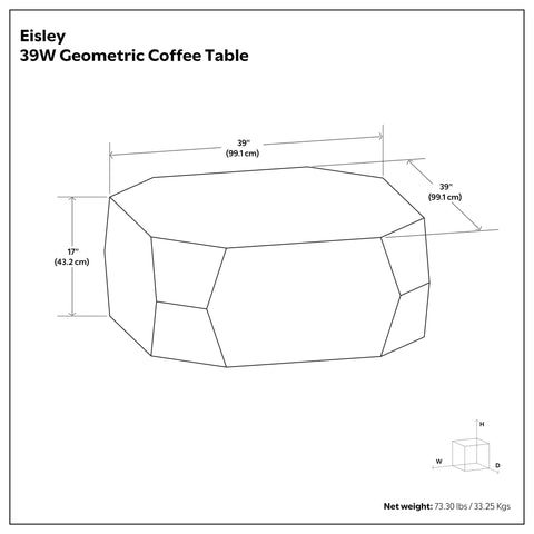 Eisley - Coffee Table With Geometric Design, - Walnut