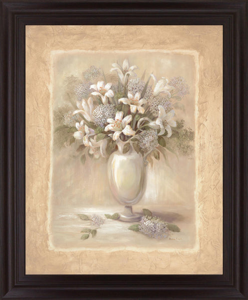 Ivory Blossom Vase - 28" x 34" Framed Wall Art