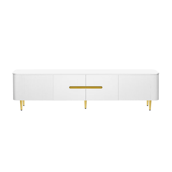 Minimalist TV Stand For TVs Up To 85", Modern Entertainment Center Media Console With 4 Spacious Cabinets For Living Room