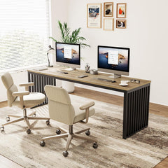 Double Computer Desk For 2 Person, Extra Long Workstation