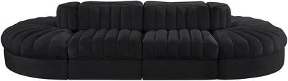 Rummi - Oval Velvet Performance Fabric Upholstered 8 Piece Modular Sectional