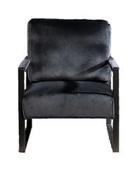 Classic Mid Century Modern Accent Chair With Durable Square Metal Frame, Armchair