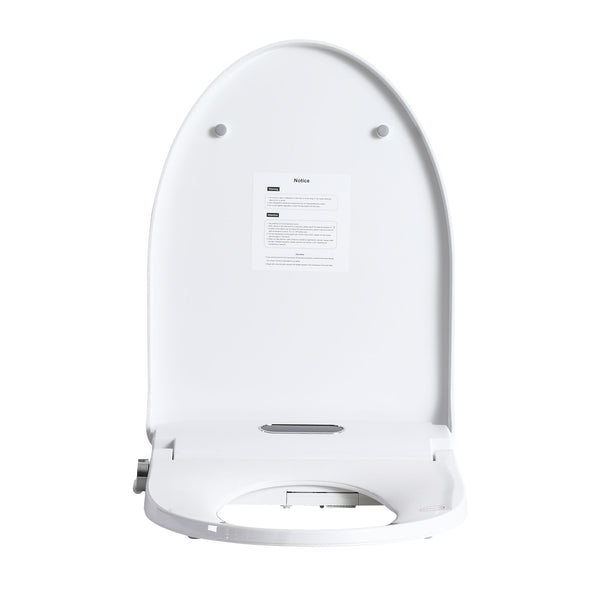 Smart Bidet Toilet Seat With Side Knob Adjustable Heated Seat With Water Temperature And Pressure Adjustment Portable Bidet - White