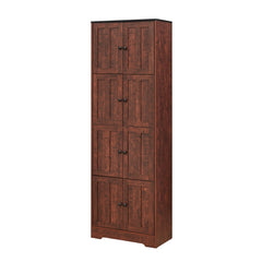 Tall Storage Cabinet With 8 Doors And 4 Shelves, Wall Storage Cabinet For Living Room, Kitchen, Office, Bedroom, Bathroom